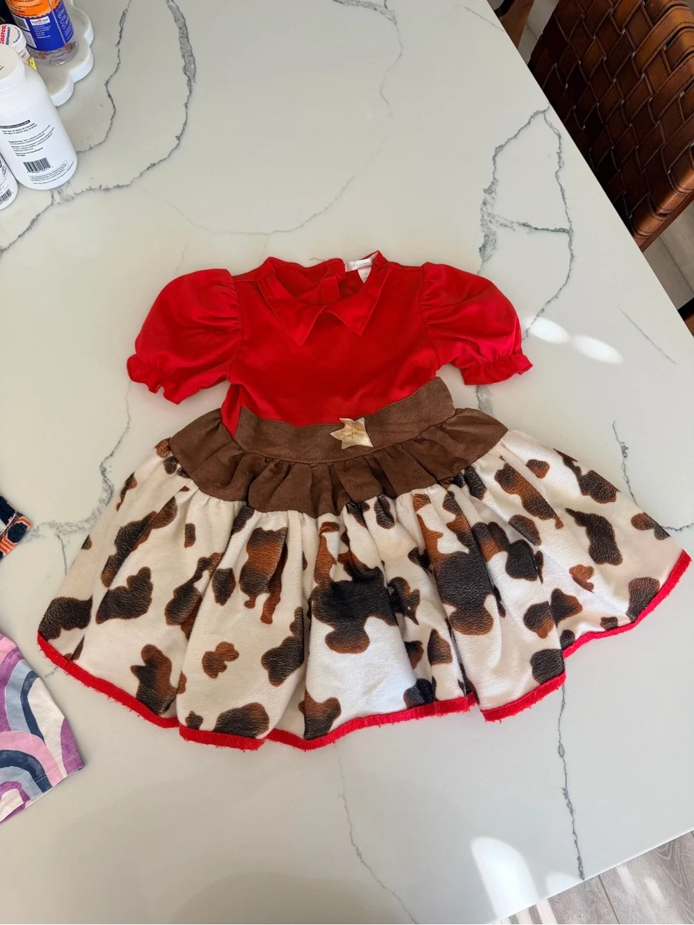 Pottery Barn Kids Cowgirl Costume Dress in Brown and Red - Picture 2 of 9